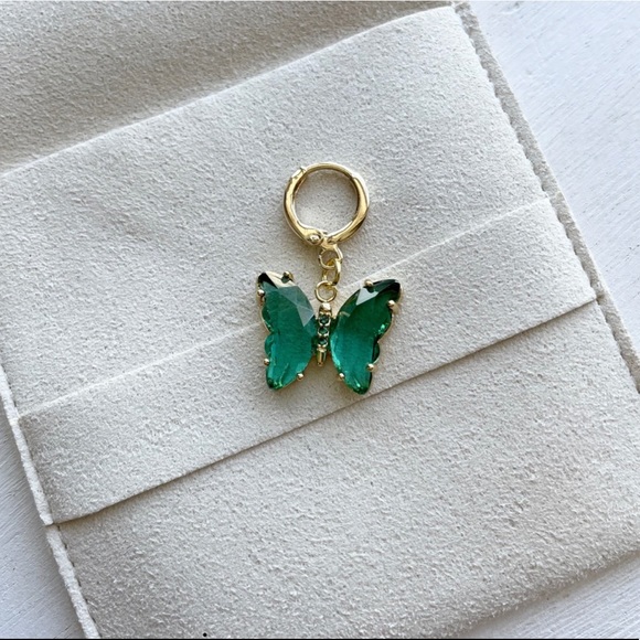 Eclectic Californian Jewelry - Handcrafted Butterfly Huggie Earrings